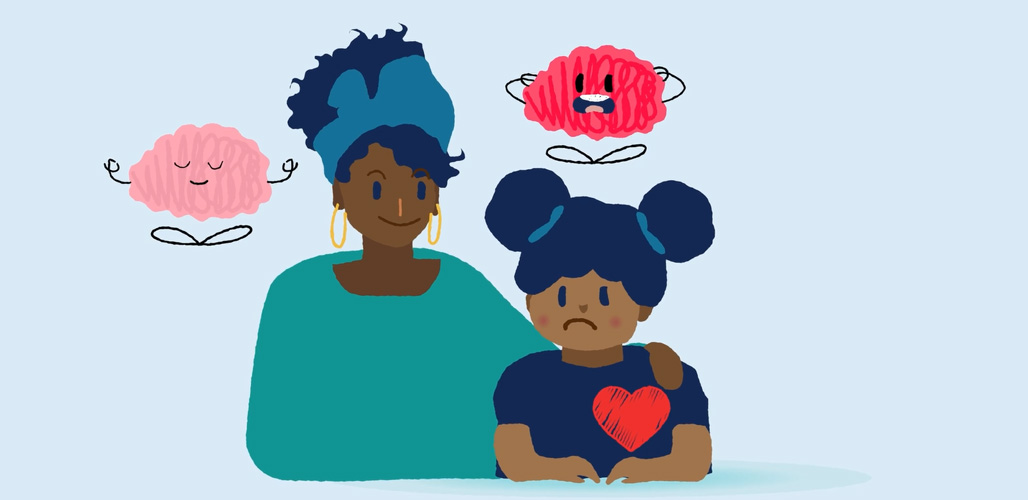 Still uit nieuwe animatie co-regulatie uit de reeks psycho-educatie animaties voor ouders | Actueelbericht - Nieuwe animatie Co-regulatie: zo help je een kind met het reguleren van emoties