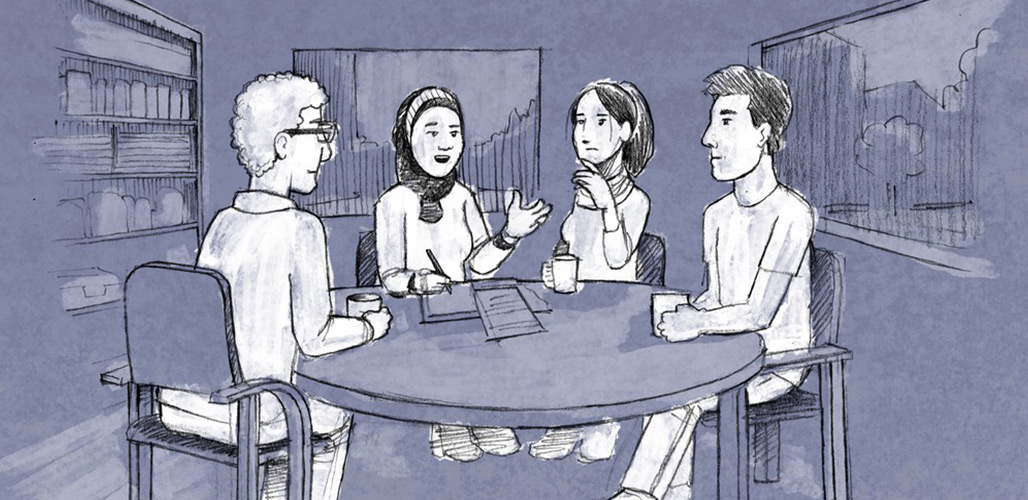 Wijkteams signaleren - gezin in gesprek met wijkteam professionals