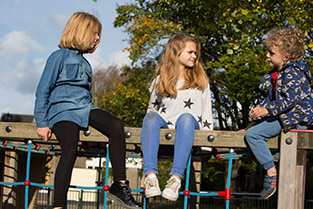 Kinderen op speeltoestel