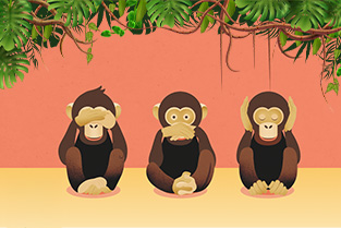 Actueelbericht: Drie wijze aapjes als metafoor voor de afweer bij seksueel misbruik