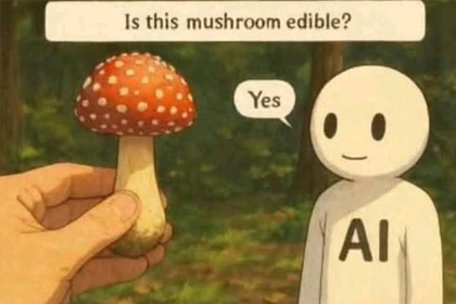 Bekende AI Meme over advies en effecten daarop